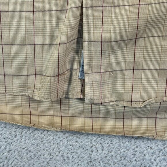 Gitman Bros Mens Long Sleeve Button‎ Dress Shirt Beige Brown Plaid Size XLT USA - Picture 6 of 12